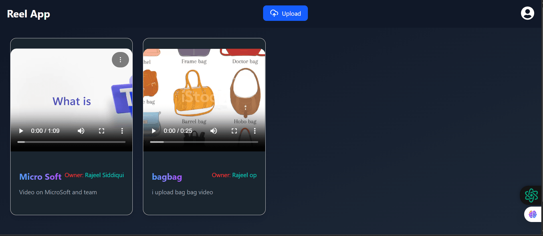 User authentication based application where users can upload and manage images and videos.